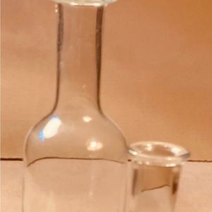 Pair of used crystal glass decanters or carafes perfect for the bar or dining